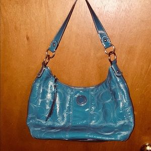 Turquoise coach purse